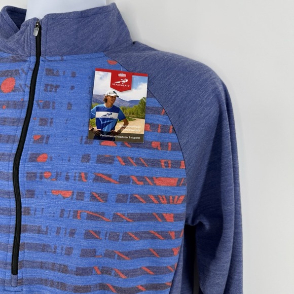 Headsweats Eventure Women's XL Blue Floral 1/2 Zip Performance‎ NWT - Picture 4 of 9